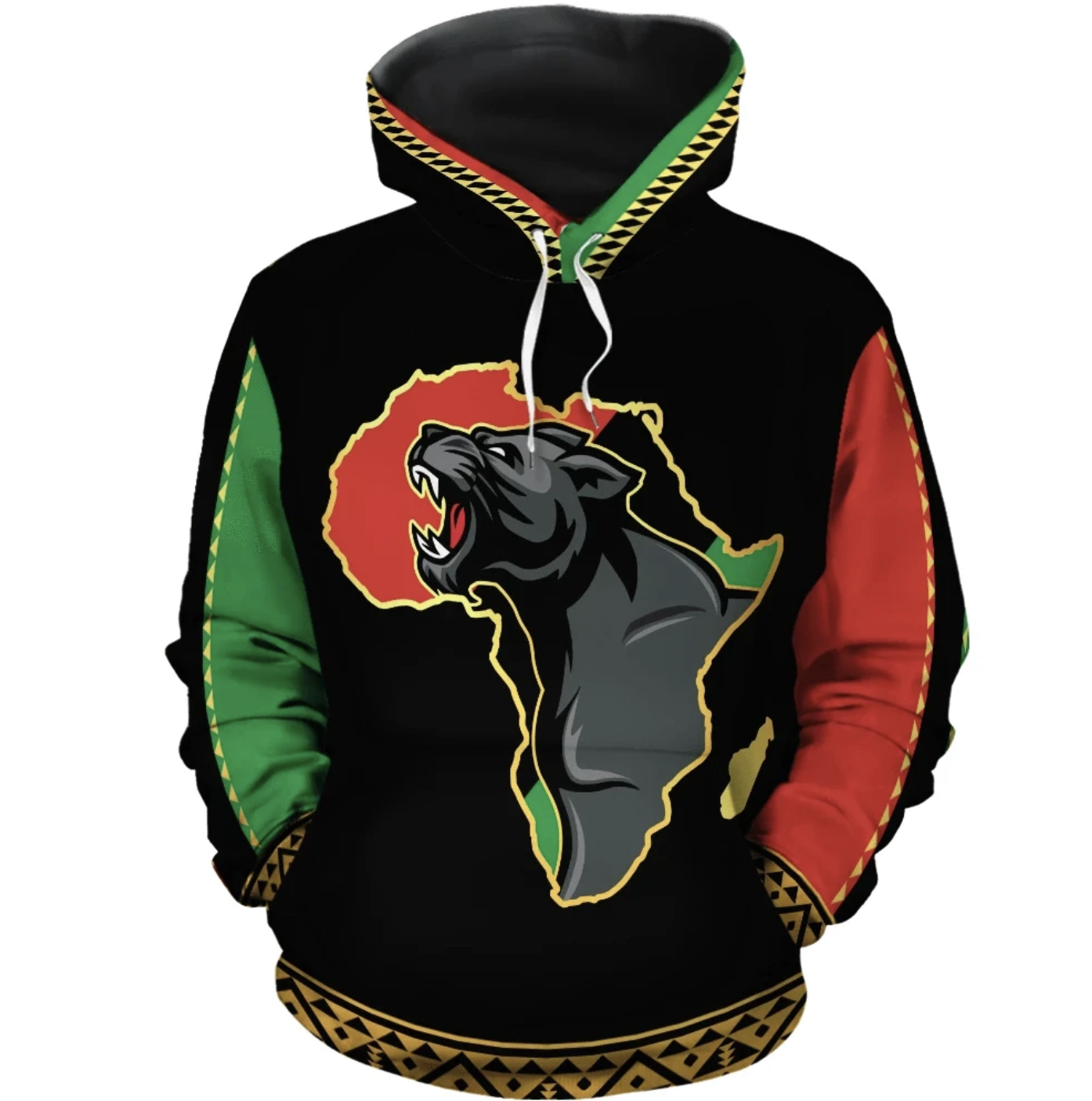 African Hoodie - Panther Africa All Over Hoodie - Amaze Style™-ALL OVER PRINT HOODIES (A)