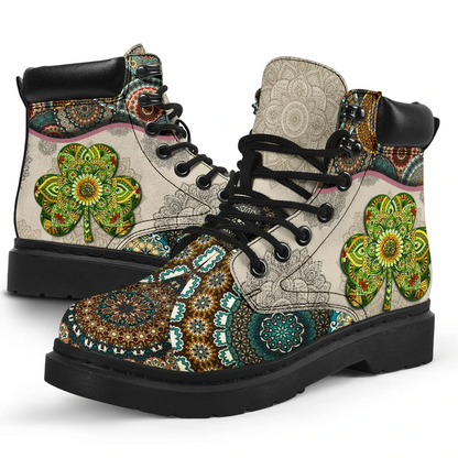 Premium 3D Lucky Mandala Shamrock Boots MEI