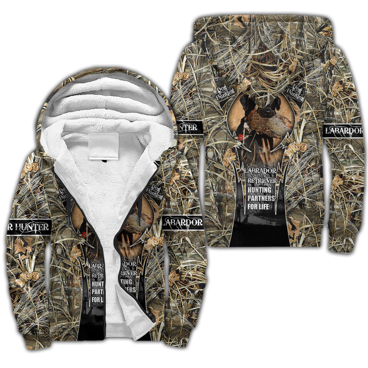Hunting Labrador 3D Over Printed Unisex Deluxe Hoodie ML