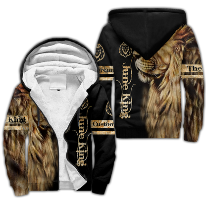 Custom Name June King Lion  3D All Over Printed Unisex Shirts