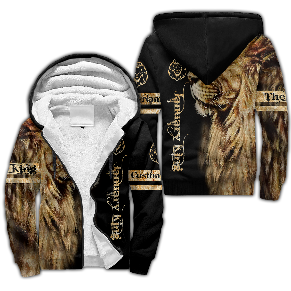 Custom Name January King Lion  3D All Over Printed  Unisex Shirt