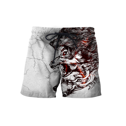 Three Gray Wolfs White Tattoo 3D Over Printed Shirt for Men and Women