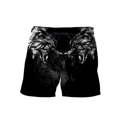 Double Dark Wolf Tattoo Over Printed Shirt For Men and Women
