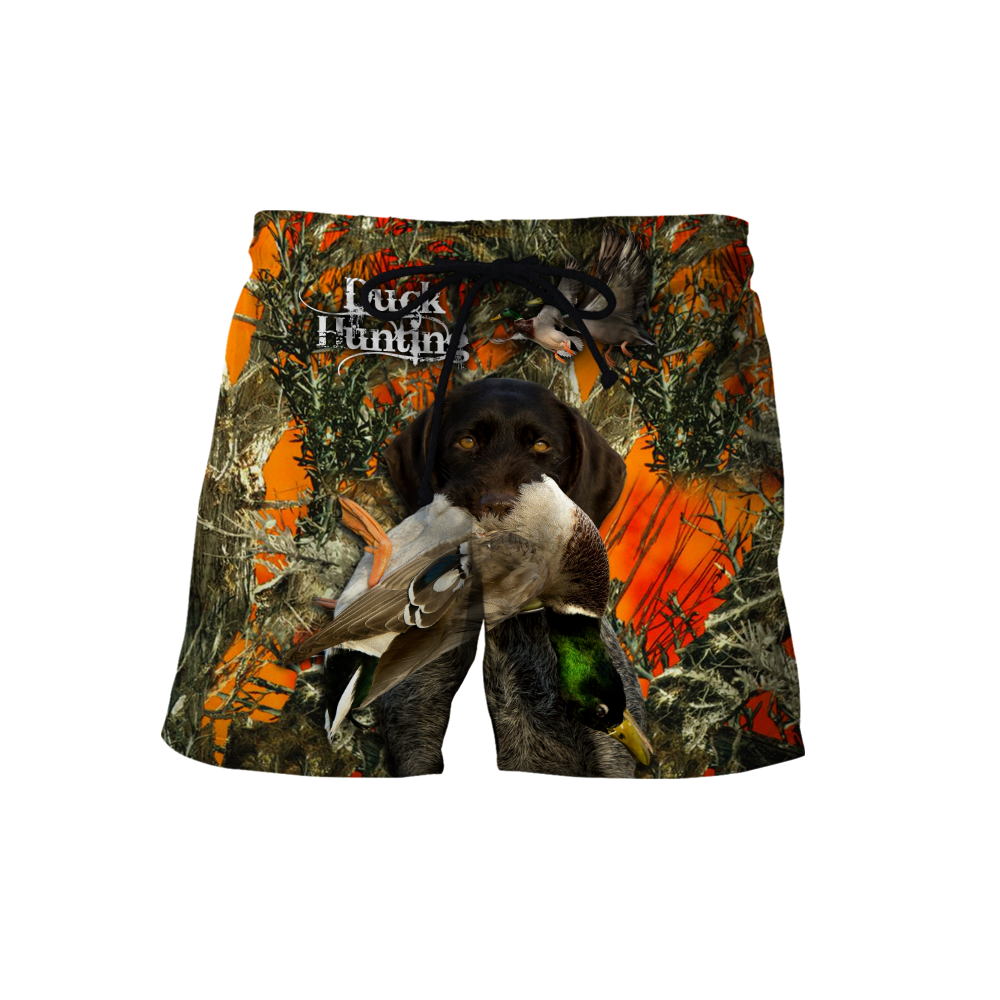 Personalized Name Hunting 3D Unisex Shirts Duck Hunting Labrador Retriever Orange Camo