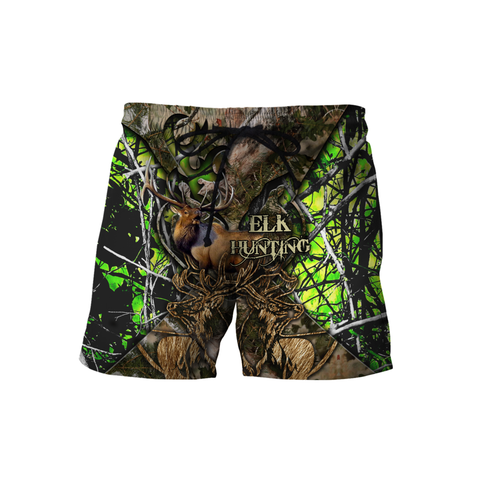 Elk Hunting Camo 3D Over Printed Unisex Deluxe Hoodie ML