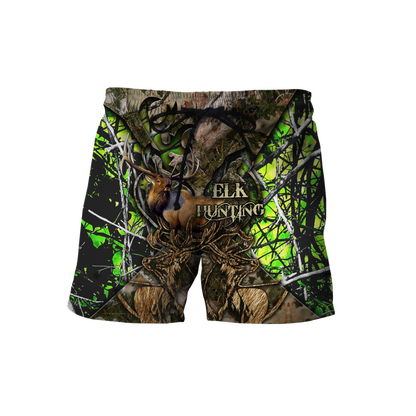 Elk Hunting Camo 3D Over Printed Unisex Deluxe Hoodie ML