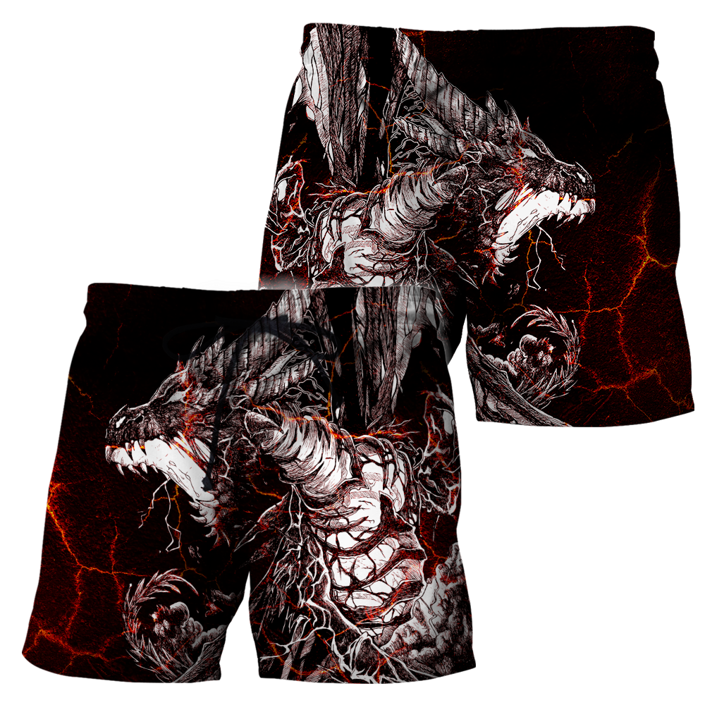 Red Black Tattoo Dragon Hoodie T Shirt For Men and Women HAC190502-NM-Apparel-NM-Shorts-S-Vibe Cosy™
