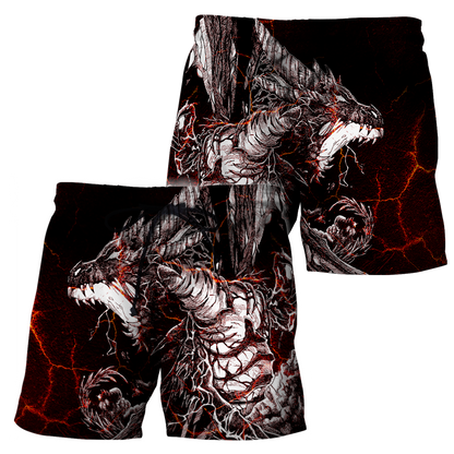 Red Black Tattoo Dragon Hoodie T Shirt For Men and Women HAC190502-NM-Apparel-NM-Shorts-S-Vibe Cosy™