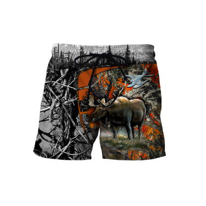 Moose Hunting Camo 3D Over Printed Unisex Deluxe Hoodie ML