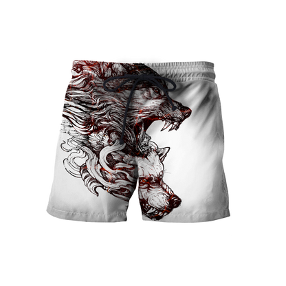 3D Alpha Wolf Tattoo Over Printed Shirt for Men and Women
