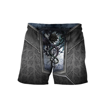 3D Tattoo and Dungeon Dragon Hoodie HAC020114-Apparel-NM-Shorts-S-Vibe Cosy™