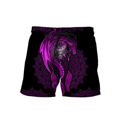 Mandala Purple Dragon Tattoo Shirt For Men and Women-NM