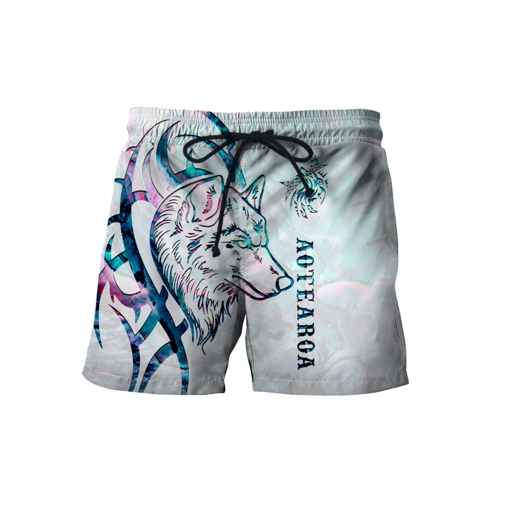 Paua shell wolf tattoo 3d all over printed shirt and short for man and women