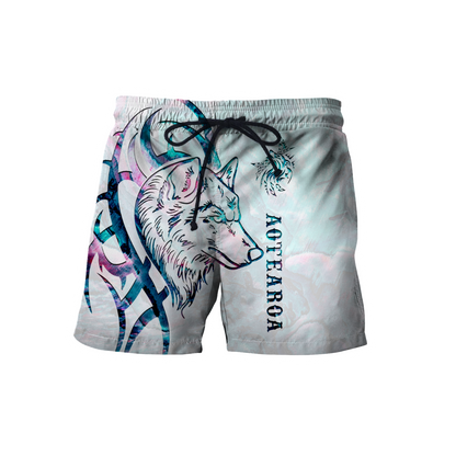 Paua shell wolf tattoo 3d all over printed shirt and short for man and women