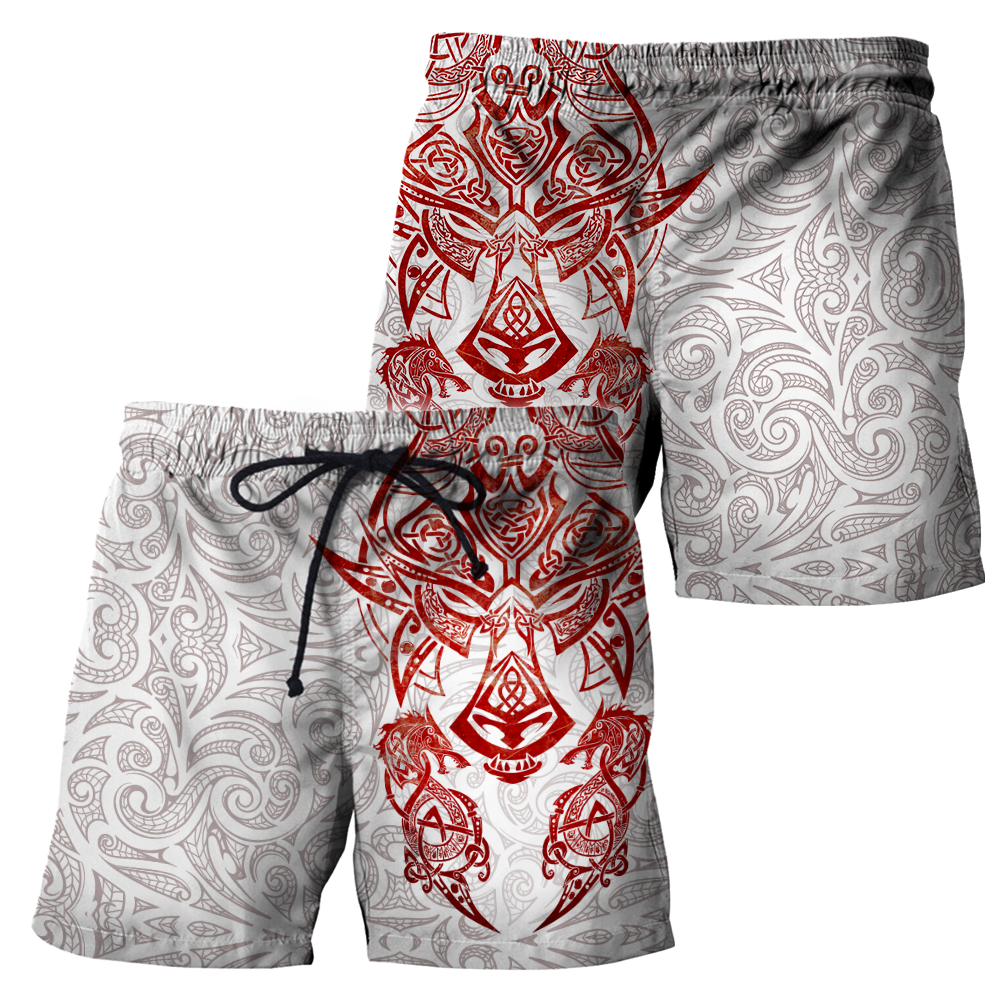 Red & White Viking Tattoo Dragon Hoodie T Shirt For Men and Women HAC150605-NM-Apparel-NM-Hoodie-S-Vibe Cosy™