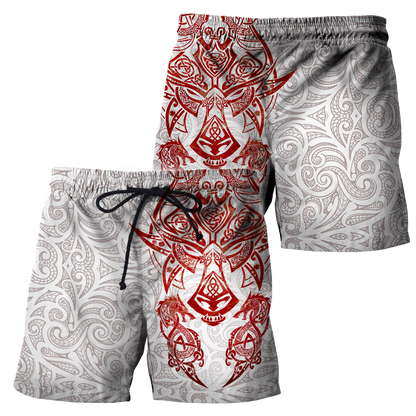 Red & White Viking Tattoo Dragon Hoodie T Shirt For Men and Women HAC150605-NM-Apparel-NM-Hoodie-S-Vibe Cosy™