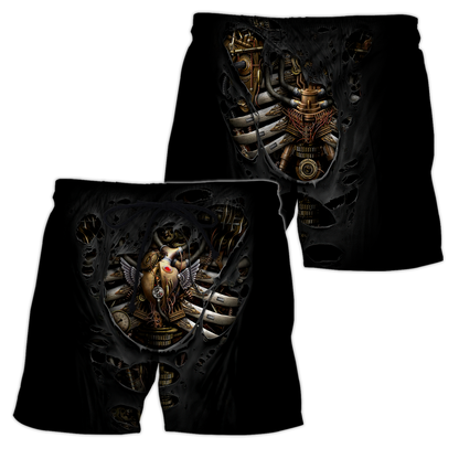 Steampunk Mechanic Skull All Over Printed Hoodie For Men and Women TN
