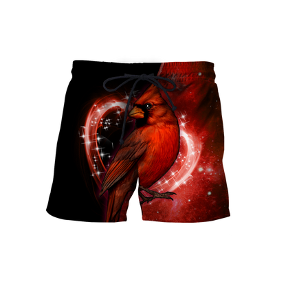 Cardinal Birds Red Color shirts dress shorts for men and women