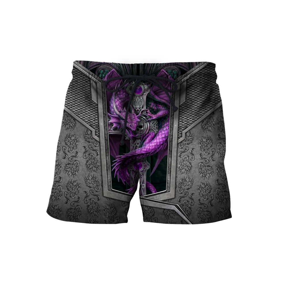 3D Tattoo and Dungeon Dragon Hoodie HAC27121-Apparel-NM-Shorts-S-Vibe Cosy™