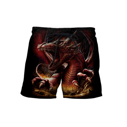 3D Armor Tattoo and Dungeon Dragon Hoodie HAC140101-Apparel-NM-Shorts-S-Vibe Cosy™