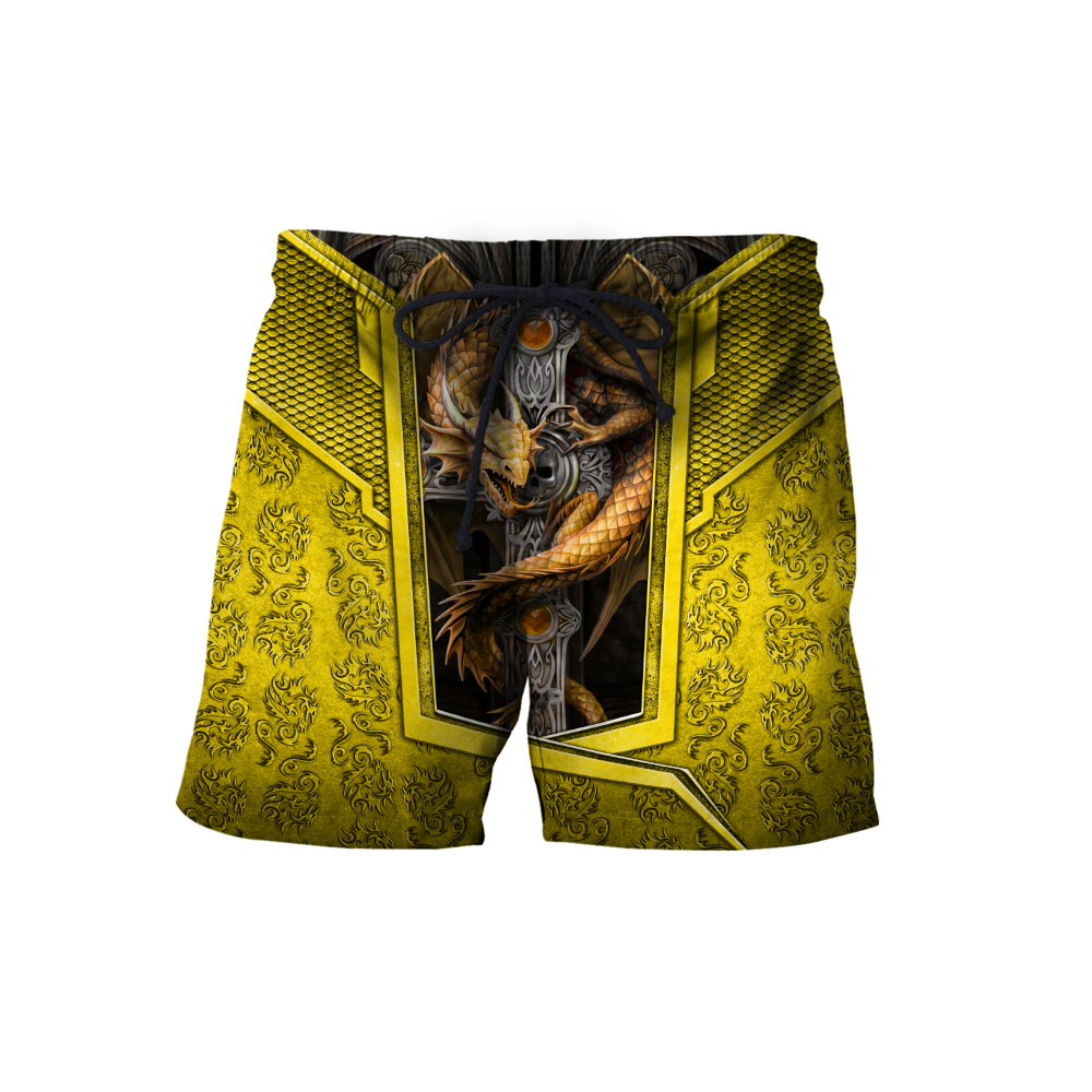 3D Tattoo and Dungeon Dragon Hoodie HAC301203-Apparel-NM-Shorts-S-Vibe Cosy™