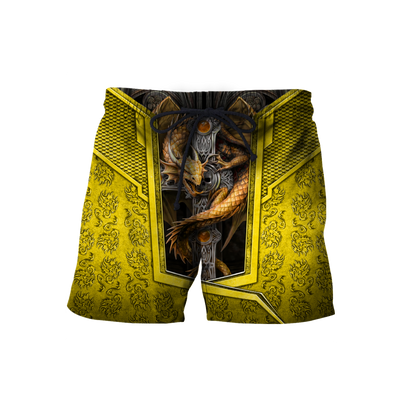 3D Tattoo and Dungeon Dragon Hoodie HAC301203-Apparel-NM-Shorts-S-Vibe Cosy™