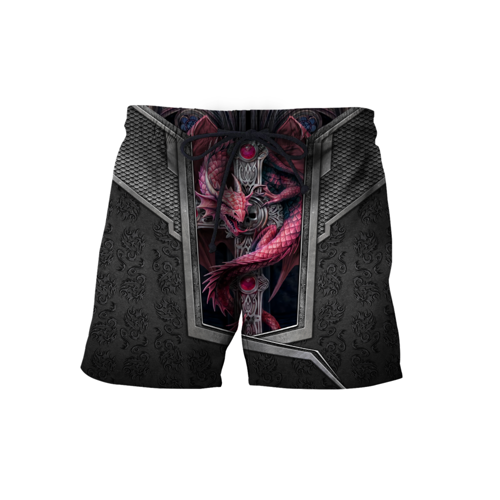 3D Tattoo and Dungeon Dragon Hoodie HAC26124-Apparel-NM-Shorts-S-Vibe Cosy™