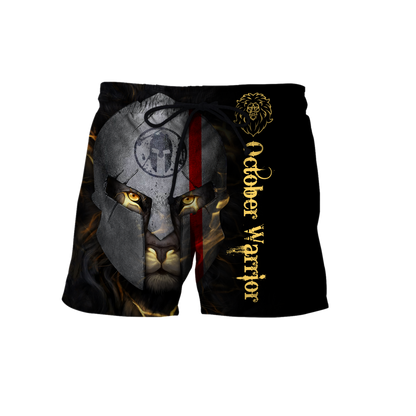 October Spartan Lion Warrior 3D All Over Printed Unisex Shirts