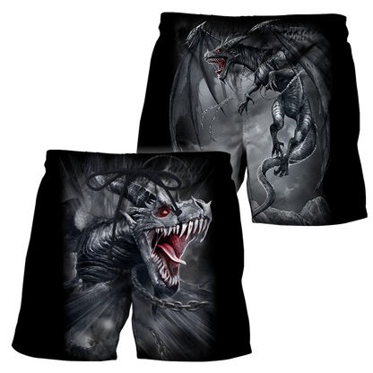 3D Armor Tattoo and Dungeon Dragon Hoodie Pi150102-Apparel-NM-Shorts-S-Vibe Cosy™