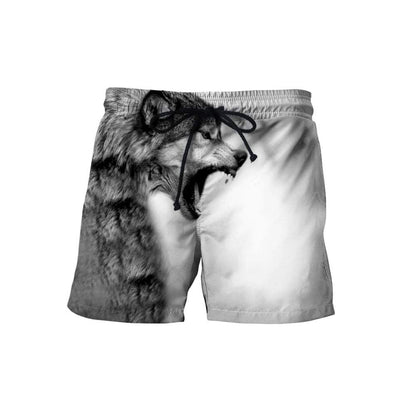 Gray Wolf Over Printed Hoodie Tshirt for Men and Women-ML