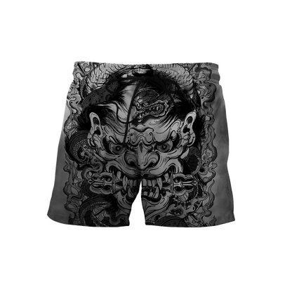 Samurai Oni Mask Tattoo 3D Over Printed Unisex Hoodie-ML