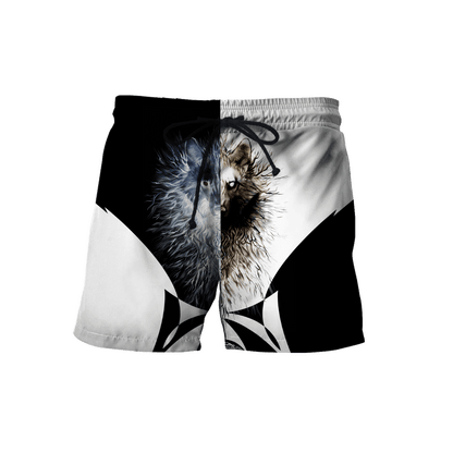 Day and Night Wolf 3D Over Printed Hoodie for Men and Women-ML