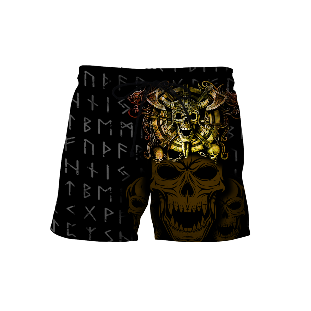 Premium Unisex All Over Printed Golden Viking Skull Shirts MEI