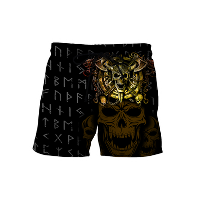 Premium Unisex All Over Printed Golden Viking Skull Shirts MEI