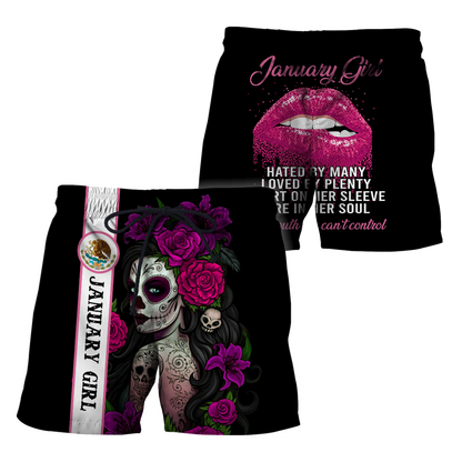 January Girl Customize Name 3D All Over Printed Shirts For Women MH10112001