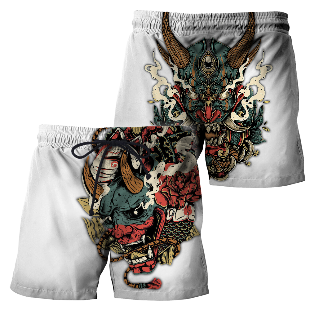 Oni Mask White Tattoo 3D Over Printed Unisex Shirt