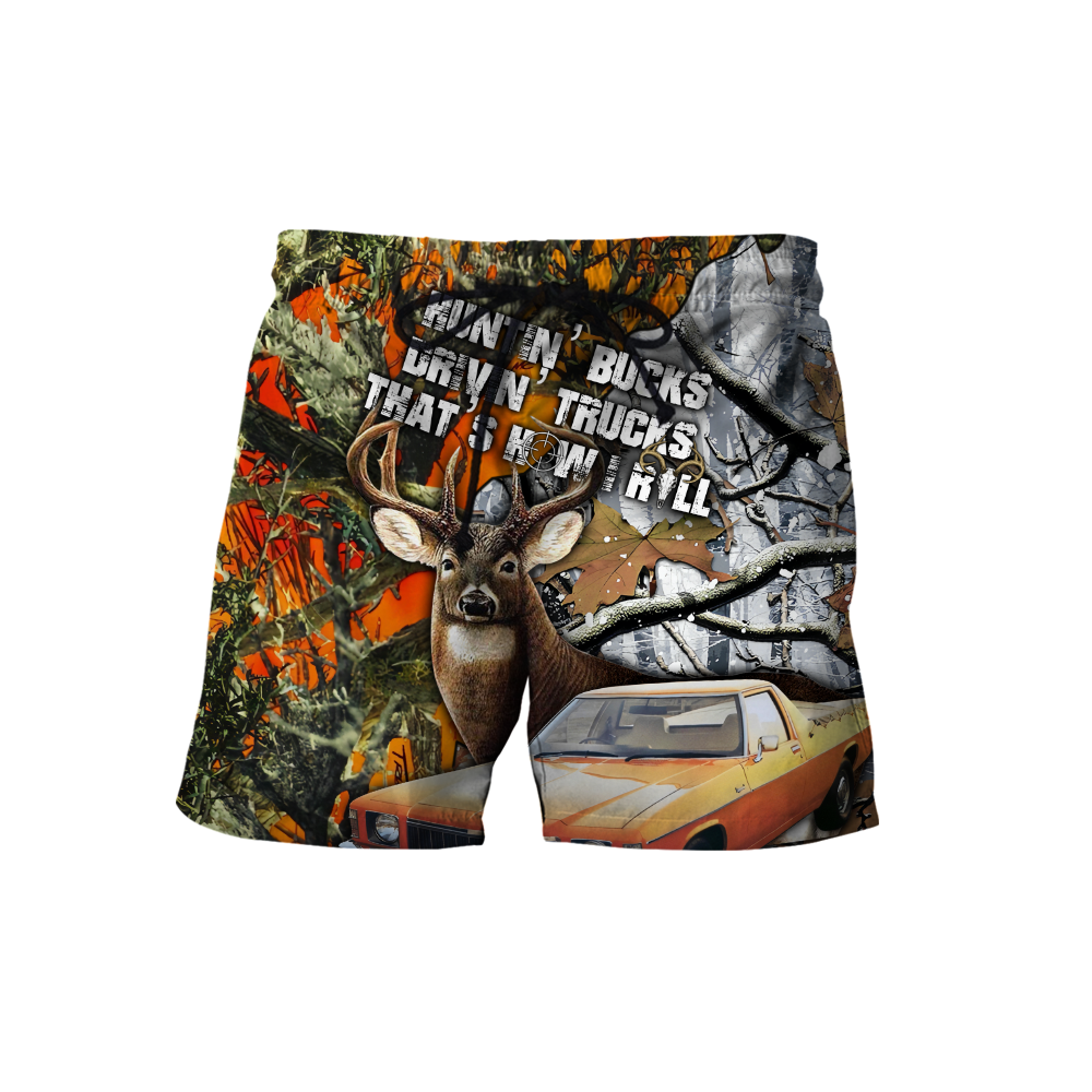 Hunting Bucks and Driving Trucks 3D All Over Print Hoodie