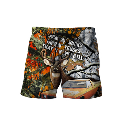 Hunting Bucks and Driving Trucks 3D All Over Print Hoodie