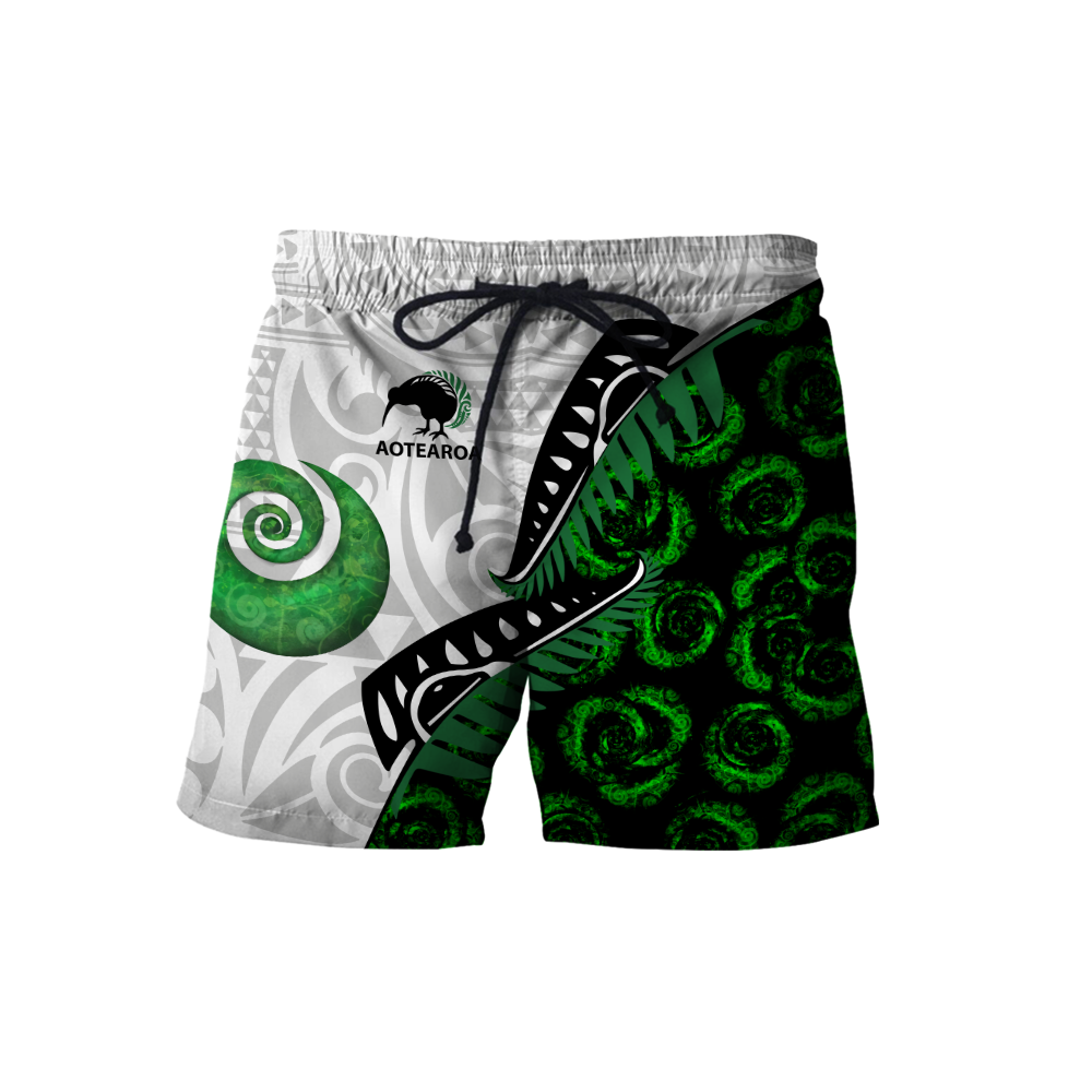 Maori pounamu jade 3d all over printed shirt and short for man and women