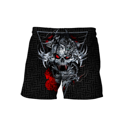Love dragon Skull red 3D all over printed for man and women QB06152002