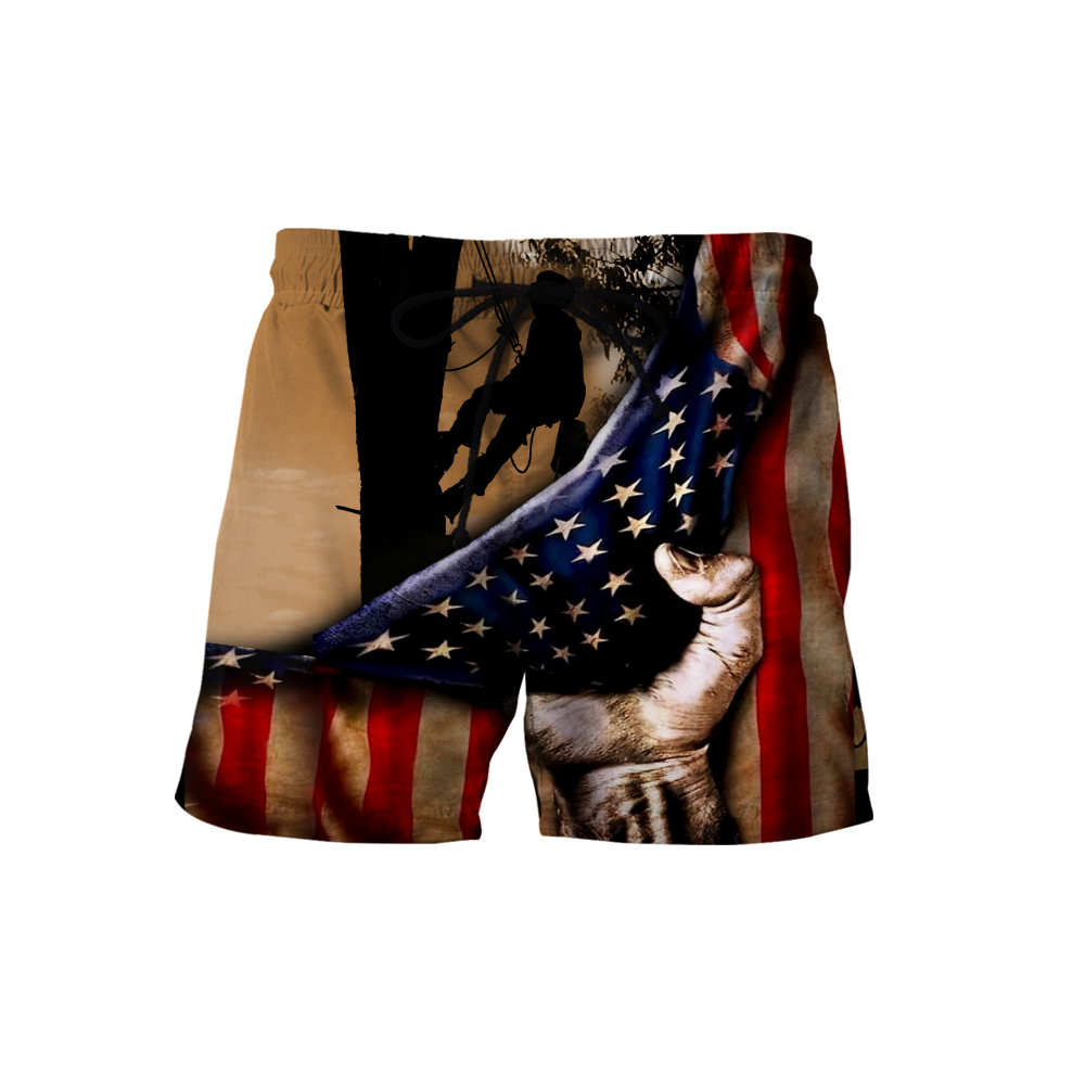 Premium Unisex All Over Printed American Flag Arborist Shirts MEI
