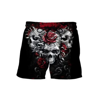 Unique Unisex All Over Printed Skulls And Roses Shirts MEI