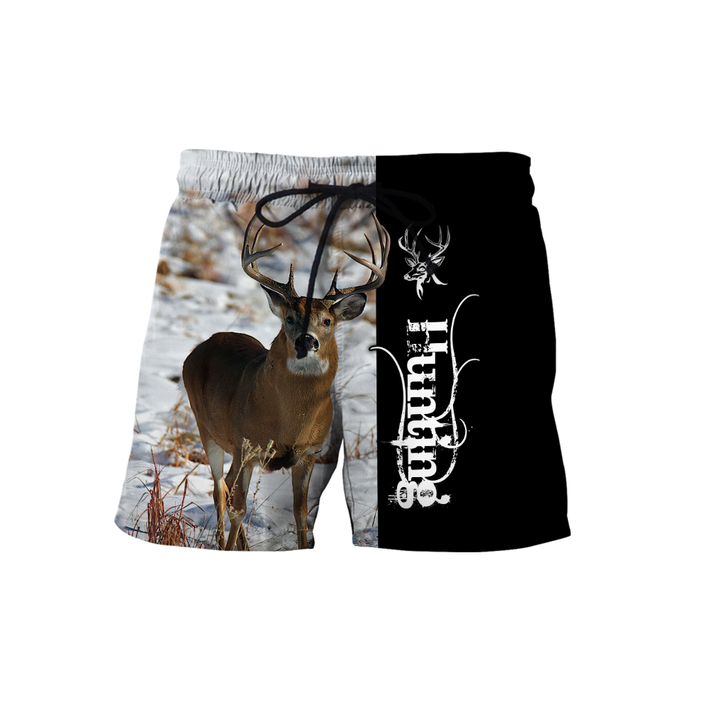 Premium Deer Hunting for Hunter Half White Camo 3D Printed Unisex Shirts