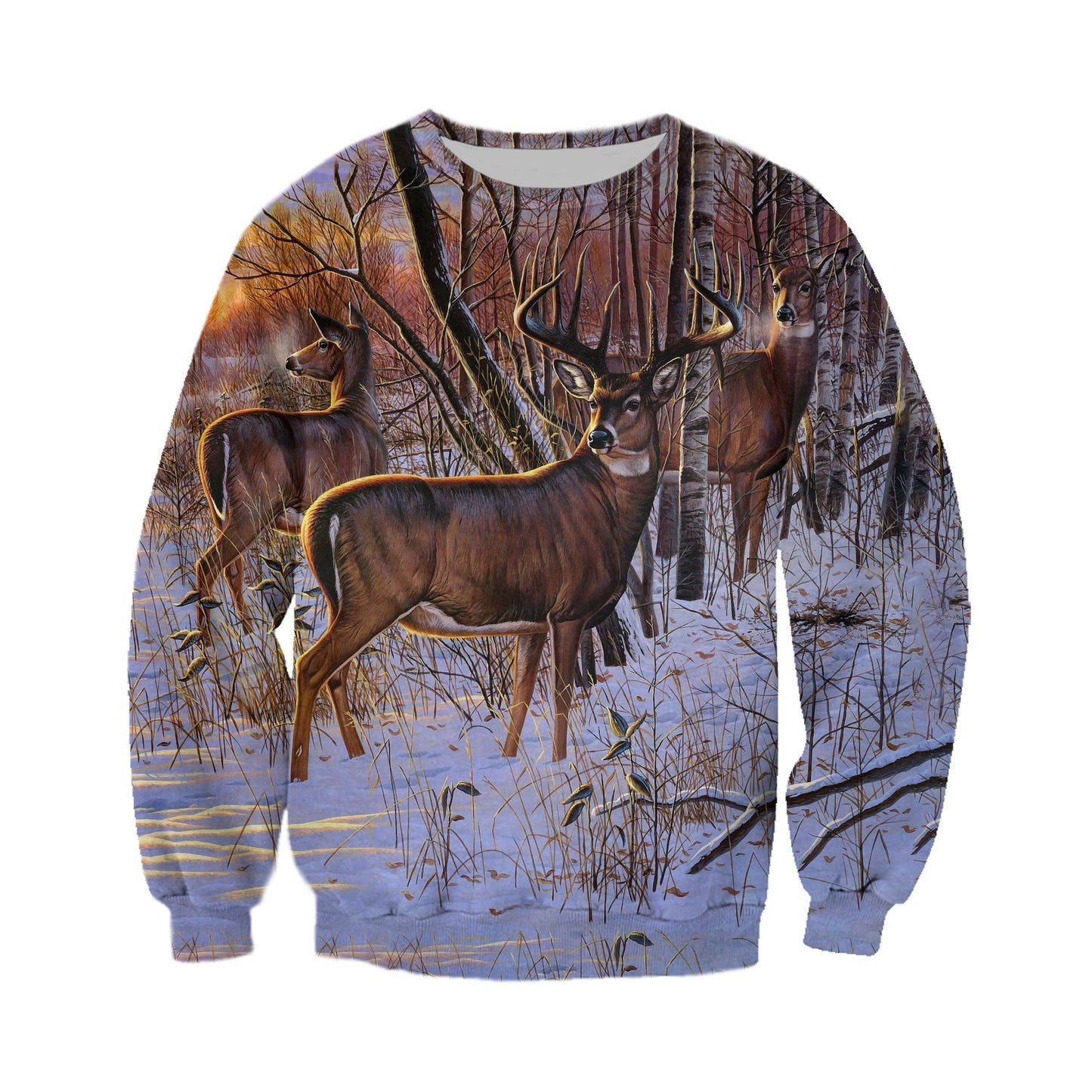 3D All Over Printed Deer Art Shirts and Shorts-Apparel-6teenth World-Sweatshirt-S-Vibe Cosy™