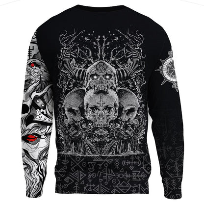 Viking Skull Hornor 3d All Over Printed