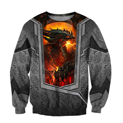 3D Tattoo and Dungeon Dragon Hoodie HAC020115-Apparel-NM-Sweater-S-Vibe Cosy™