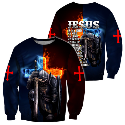 Jesus Is My God My King My Everything Knight Templars 3D All Over Printed Shirts For Men and Women Pi05092004