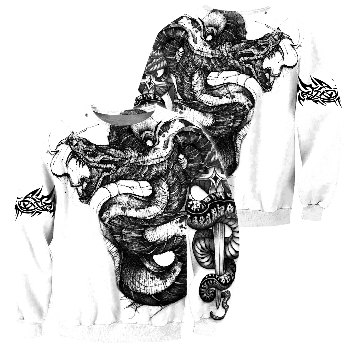 Snake Tattoo Hoodie T Shirt For Men and Women HAC210501-Apparel-NM-Sweatshirts-S-Vibe Cosy™