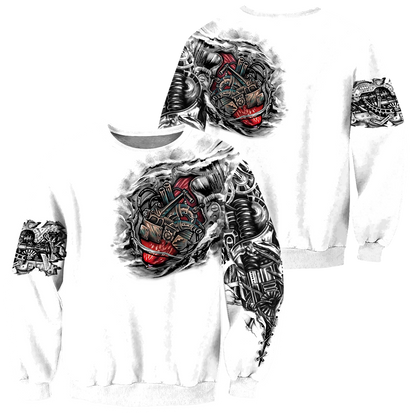 Mechanic Metal Tattoo 3D All Over Printed Shirts HAC180503 - Amaze Style™-Apparel