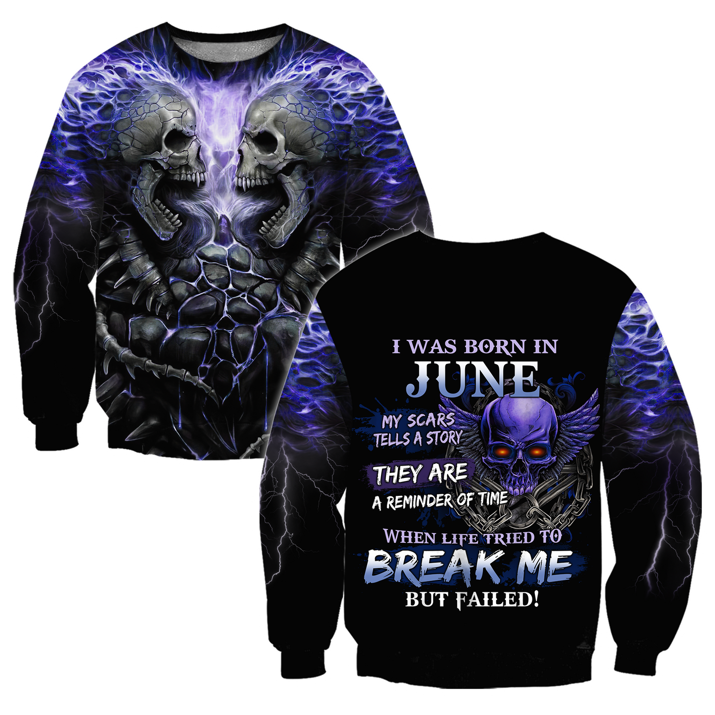 June Guy Skull 3D All Over Printed Unisex Hoodie